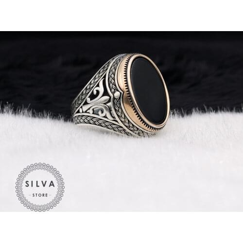 925 Sterling Silver Ring For Men with Black Onyx Stone