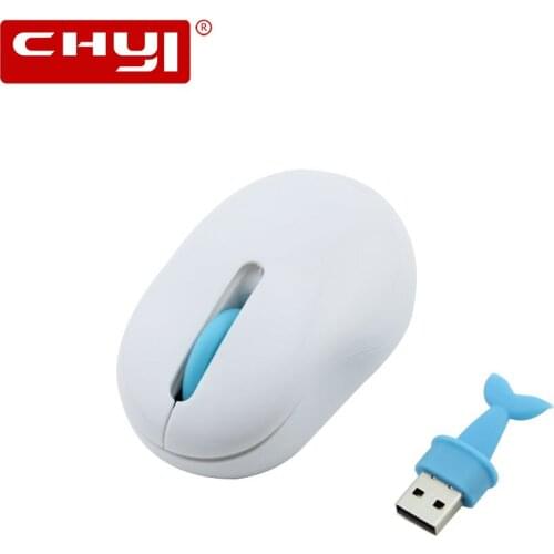 CHYI Wireless Optical Mini Mouse 2.4Ghz USB 3 Buttons Mice Cute DolphinComputer 1200DPI Mause For Laptop Desktop PC For Kids