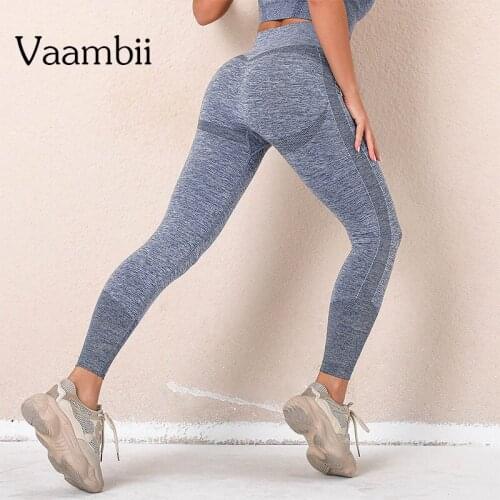 Seamless Leggins Push Up High-waisted Leggings Sport Women Fitness Gray Knitted Yoga Pants Nylon Tights Womens Active Gym Wear