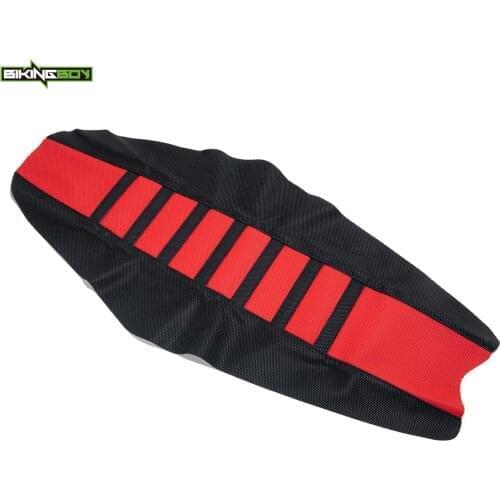BIKINGBOY Seat Cushion Cover For GAS GAS EC XC 250 300 2018 2019 Ribbed Soft Gripper PVC Motocross Black Red