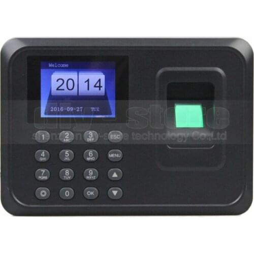 DIYSECUR USB Biometric Fingerprint Time Attendance Clock Recorder Employee Digital Electronic English Voice Reader Machine