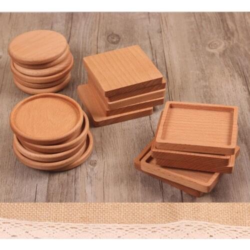 Wooden Coaster Beech Square Coaster Innovative Coffee Coasters Insulation Mat Pot Mat Solid Trays