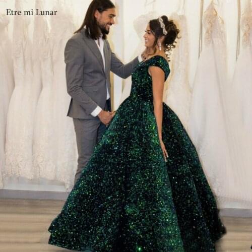 Dubai Luxury Wedding Dresses 2020 Sweetheart Sequined Off Shoulder Plus Size Wedding Gowns Real Photo WD30634