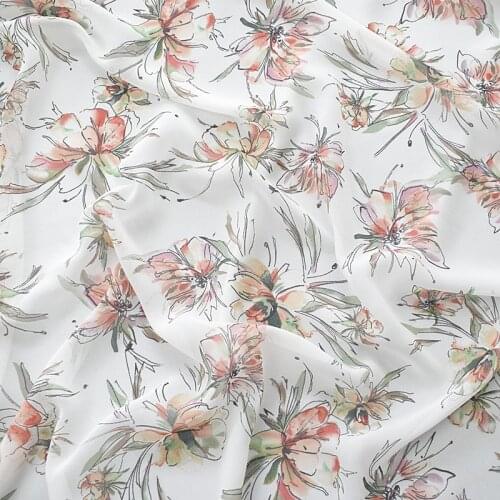 Ethnical style chiffon fabric clothing tissue for summer dress,skirt ,curtain, felt patchwork sewing DIY 145cm width by meter