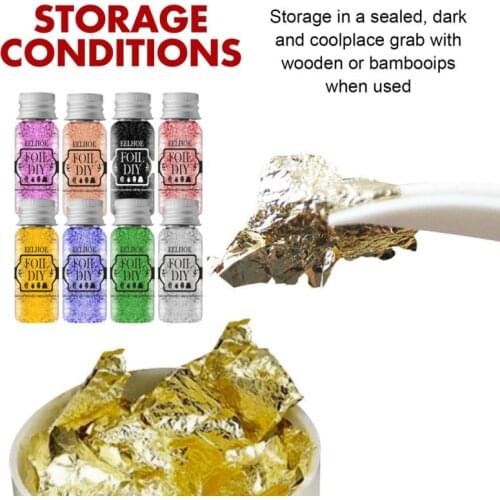 5g/Bottle Gold Leaf Flakes Gold Foil Fragments for Painting Gilding Arts Crystal Drop glue Crafts Nail Decorations Handicrafts