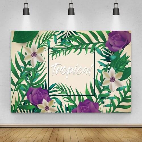 Ins Style Dense Tropical Rainforest Flower Scene Backdrops Photo Background Decorations for Birthday Party Photography Photocall