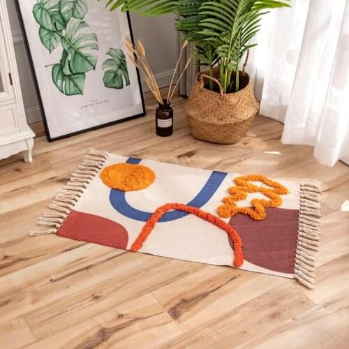 Tassel Carpets for Bedroom Morocco Door Mat for Living Room Rug Outdoor Braided Floor Rugs for Bathroom Foot Pad Home Decor