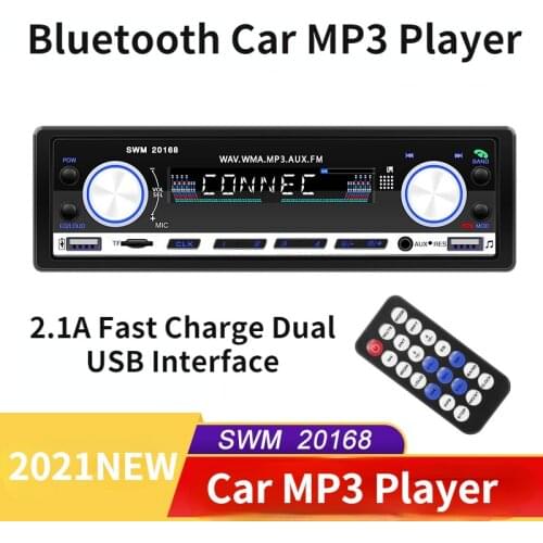 2021 New 12V Voltage Stereo Audio Car Radio Bluetooth Car Card Machine Radio SD Card U Disk Dual USB Mobile Phone Charging