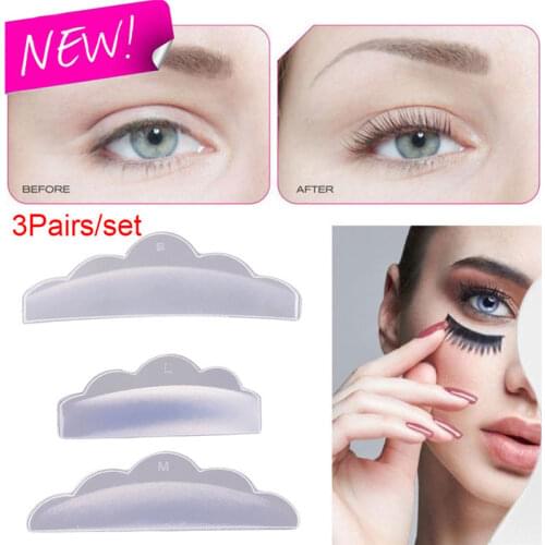 New 3 Pairs Silicone Eyelash Perm Pad Recycling Lashes Shield Lifting Curlers 3D Eyelash Makeup Accessories Applicator Tools