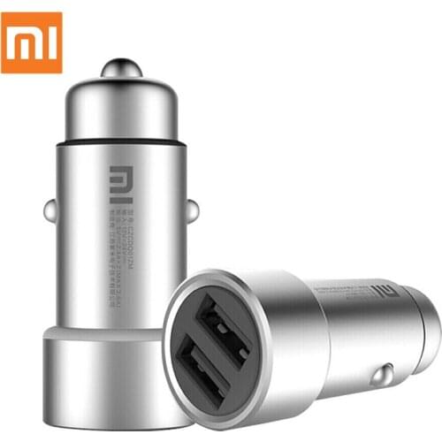 Original Xiaomi Car Charger Mini Metal Casing Dual USB Ports Quick Charge Fast Charging Universal for Xiaomi Samsung iPhone XS