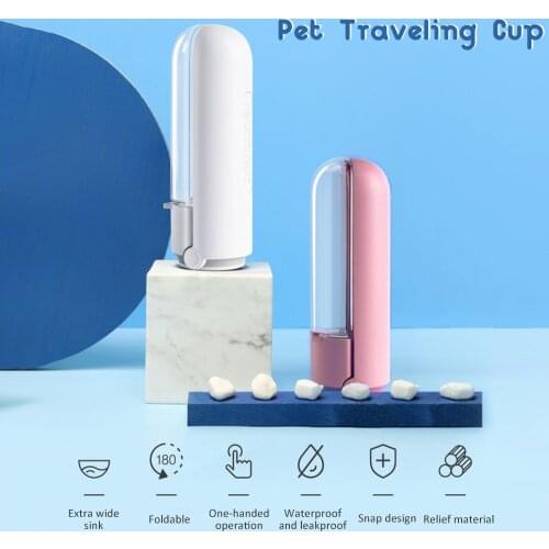 Dog Water Bottle For Outdoor Walking Portable Dog Water Dispenser Pet Travel Drinking Cup With Rotatable Clamshell Sink Travel