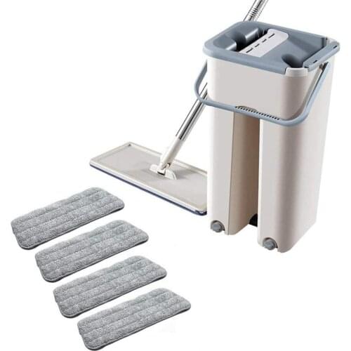 Flat Mop Disposable Mop Vibrating Fast Hand Net Red Mop For Lazy People Mop Bucket Cloth Cleaning Tool Set