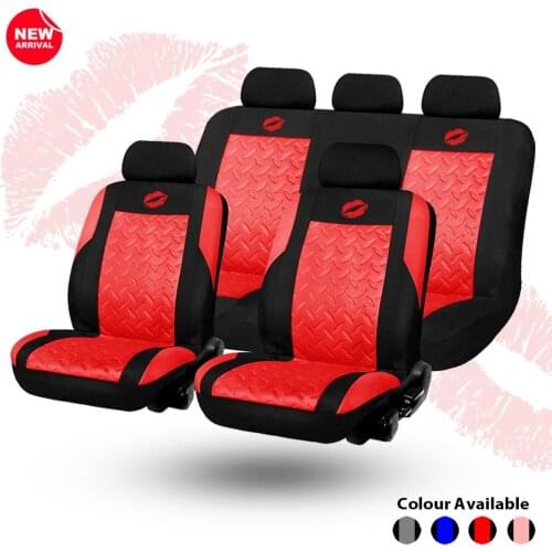 Sexy Lips Trendy Art Full Set Auto styling Interior Accessories Universal Fashion Car Seat Cover for Women and Girls