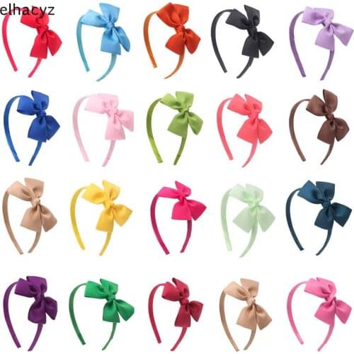 12pcs/lot Satin Beveled Covered Hairbands for Kids Girls Party Headwear Handmade Hair Ribbon Bows Headbands Hair Accessories