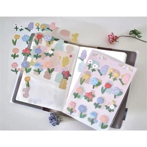 Lovely Little Flower Waterproof Suitcase Sticker Sheet for Card Making Bullet Journal DIY Scrapbooking