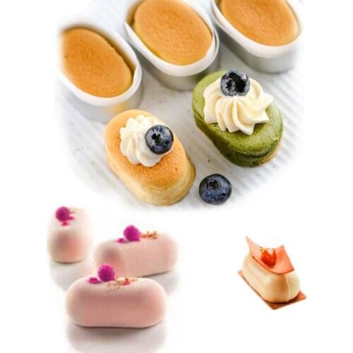 Cake Mold Silicone 12-Cavity Muffin Savarin Soap Oval Shape Cupcake Chocolate Donut Mould Baking Tool