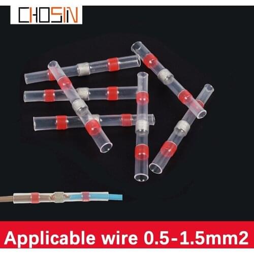 50/100pcs 22-18AWG Insulated Wire Connectors Waterproof Heat Shrink Wire Splice Connector Tinned Copper Solder Seal Terminals