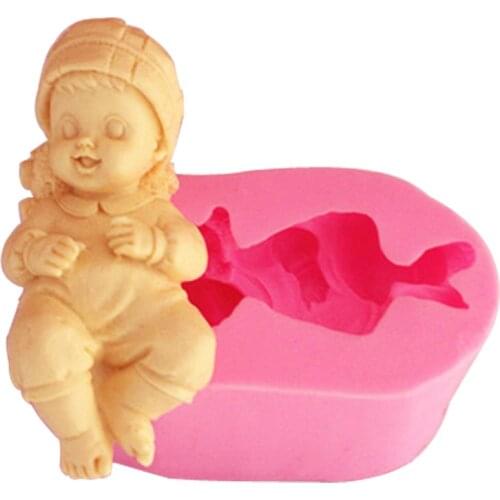 Sophronia Sleeping Baby Handmade Chocolate Cake Mold Diy Decorative Soap Mold Silicone Mould Cake Fondant DIY S016 9.5*5*4.5cm