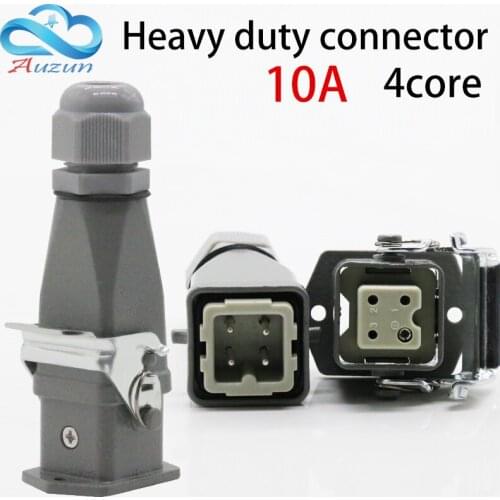 Heavy duty connector 4 (3 + 1) 10A 250V HA-004-2 top-line hot channel air plug