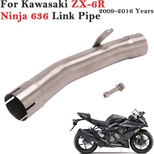 Delete Catalyst For Kawasaki ZX6R Ninja 636 2009 - 2016 Motorcycle Exhaust Escape Mid Link Tube Slip On Original Muffler Pipe