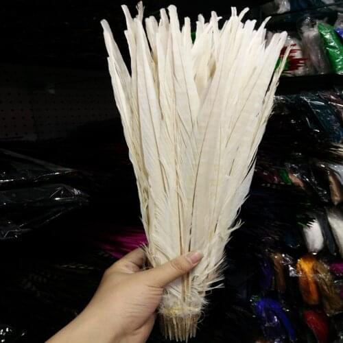 High Quantity 500 Pcs Pretty Beige Pheasants Feathers 18-20inch/45-50cm Stage Performances Wedding Decoration Accessories