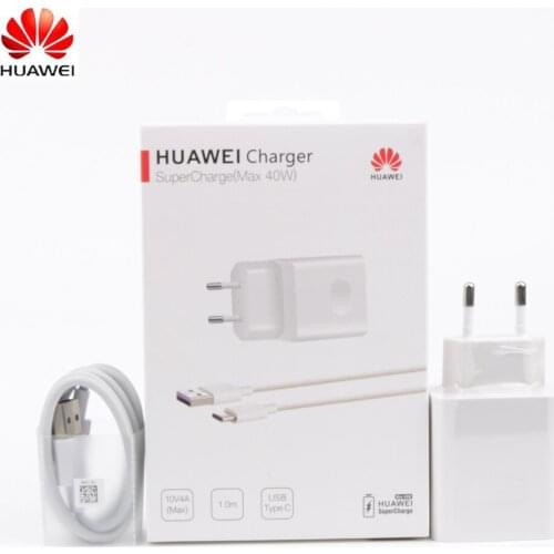 Huawei Charger 40W Original 10V4A Super charge EU Charge adapter 5A USB type c cable for nova 5 5t 5 pro mate 30 pro p20 p30 pro