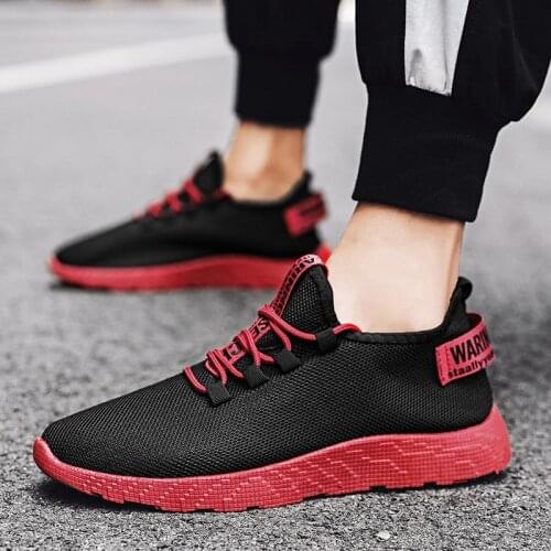 Plus Size Summer Light Weight Men Sneakers for Men Running Shoes Black Red Sports Shoes for Men Basket Sport Bascket Homme B-493