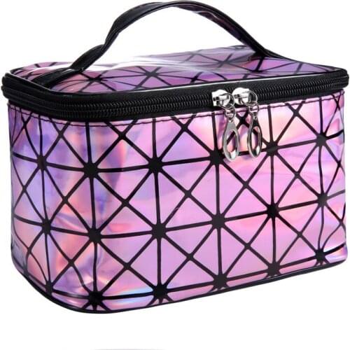 Multifunctional Cosmetic Bag Women Leather Travel Make Up Necessaries Organizer Zipper Makeup Case Pouch Toiletry Kit Bags