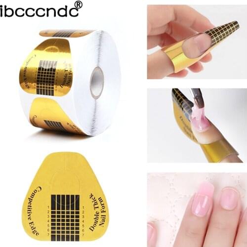 1 Pack French Nail Form Tips Acrylic UV Gel Extension Curl Form Builder Gel Sticker Art Guide Mold Manicure Stencil