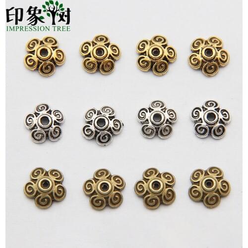 10pcs/lot Dia 10mm Tibetan silver gold ancient silver torus wholesale flower shape zinc alloy bead handmade diy bracelet 722