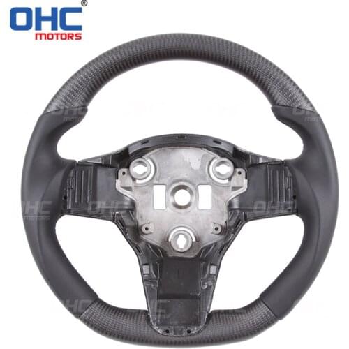 100% Real Carbon Fiber Steering Wheel compatible for Tesla Model 3