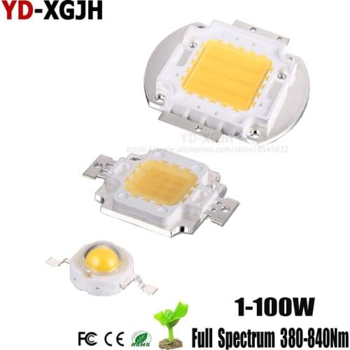 10P1 3 5 10 20 30 50 100W High Power LED Chip Full Spectrum White 380-840nm Grow Light COB Beads for Greenhouses plant factories