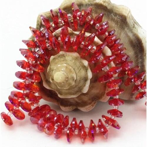 190pcs Wholesale Red Pink Bicone High Quality Glass Crystal 4*8mm Spacers Accessories Loose Beads Diy Jewelry Findings B2882