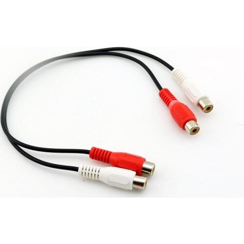 1x 2RCA Female to 2RCA Female Audio Video DVD AV Female to Female Extension Connector Adapter Cable 30cm