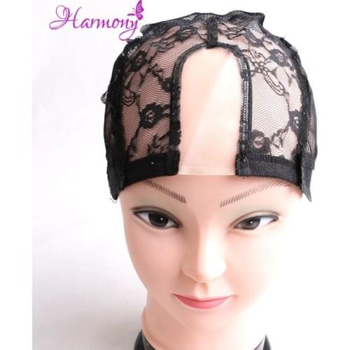 2pcs/lot U shape Lace Wig Caps For Making Wigs And Hair Weaving Stretch Adjustable Wig Cap For Making Wig