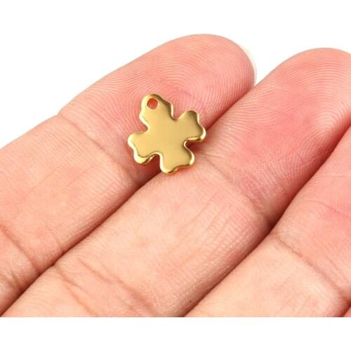 20pcs 12*10mm Stainless Steel Geometric Accessories Plant Pendant Flowers Charms Pendant Used For Making DIY Jewelry Accessory