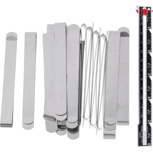 21Pcs Metal Alloy Measure Clip Hemmer No Pin With Sewing Gauge And Sliding Guides 3 Inch Hem Curtain Clips Measuring Guides