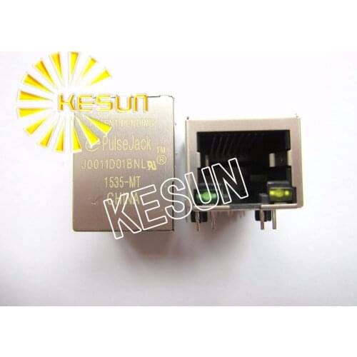 FREE SHIPPING 5PCS x J0011D01BNL RJ45 Shield type With Transformer PCB Right Angle Modular Female Network Socket LAN Connector