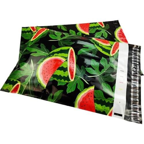 50Pcs Courier Bags Watermelon Print Plastic Envelopes Self Seal Shipping Bags Waterproof Mailbag Clothes Express Bag 25.5x33cm
