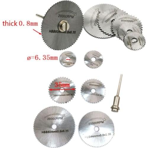 7pcs/set Mini High Speed Steel Saw Web Circular Rotary Cutting Blade Wheel Discs Mandrel Electric Grinding Accessories