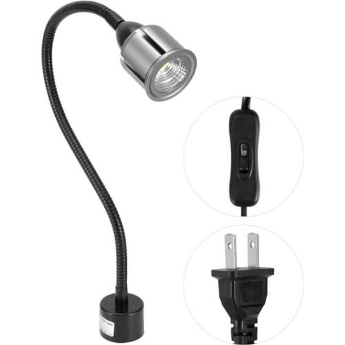 AC 110-220V LED Working Light With Magnetic Base Gooseneck Lamp For CNC Machine Auto Repair Lathe Light Flexible Gooseneck