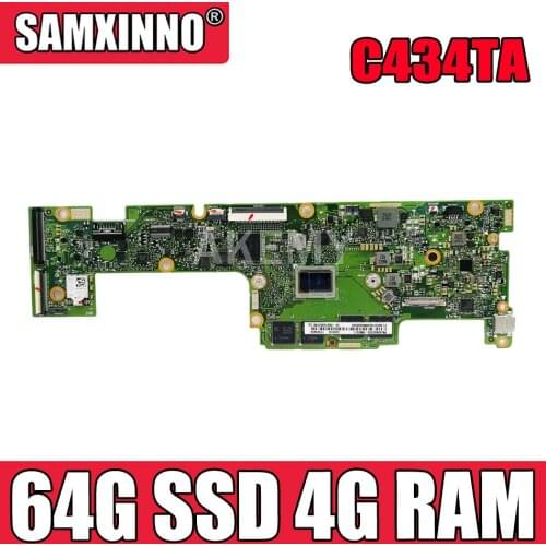Akemy For ASUS Chromebook Flip C434TA-DSM4T C434TA Laotop Mainboard C434TA Motherboard with 64G SSD 4G RAM