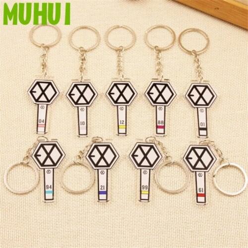 Kpop EXO Album CHAN YEOL BAEKHYUN SEHUN Birthday Key Chain Concert Lamp Light Sticks Keychain Keyring 18412