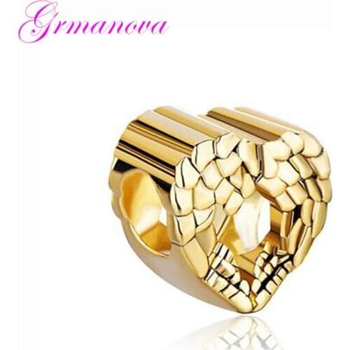 Golden Heart-shaped wings feather zinc alloy charm beads DIY handmade jewelry accessories amulet Fit Pandora Bracelet Necklace