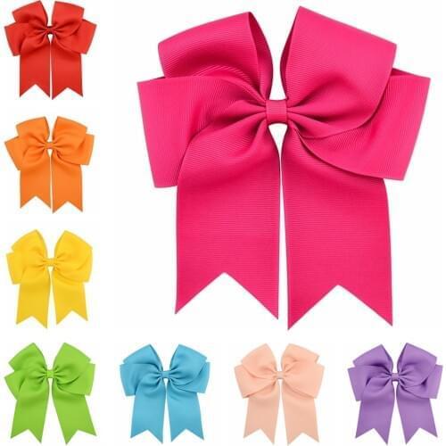 20piece/lot 6inch Girls Satin Ribbon Big Hair Clips Kids Barrette Hairgrips Children Ponytail Hair Accessories 672