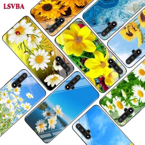 Black Cover Sunflower Flower for Huawei Honor 10i 9X 8X 20 10 9 Lite 8 8A 7A 7C Pro Lite Super Bright Glossy Phone Case