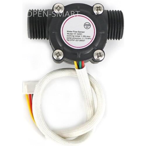 G1/2 Water Flow Sensor Hall Flowmeter Temperature Sensor for Arduino Turbine Flowmeter Measure Temperature / Water Flow XH-4P