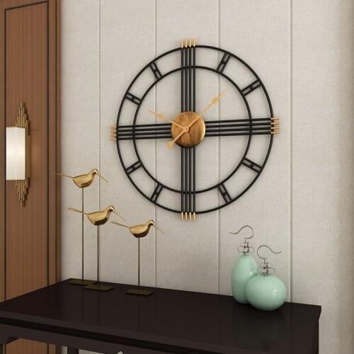 60cm Decor Wall Clocks Wall Decoration Restaurant Background Wrought Iron ClockPendant Creative Simple Home Office Ornaments