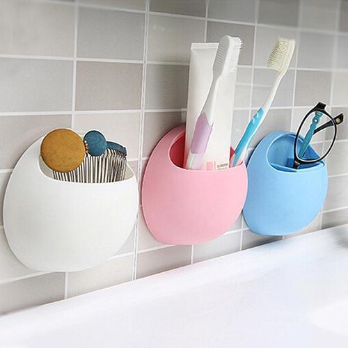 Toothbrush Sucker Holder Suction Cup Organizer Rack Bathroom Kitchen Storage Toothbrush Rack Storage Box