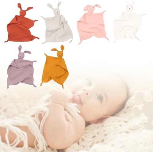 Comfort towel Baby Soother Appease Towel Bib Soft Animal Rabbit Gauze doll Teether Infant Sleeping Nursing Cuddling Blanket